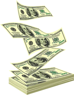 Flying Hundred Dollar Bills