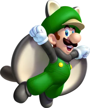 Flying Luigi Squirrel Suit PNG image