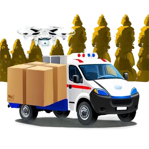 Flying Mail Delivery Drone Truck PNG Enw97 PNG