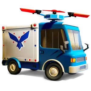 Flying Mail Delivery Drone Truck PNG Yul PNG