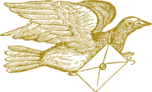 Flying Pigeon Yellow Outline PNG image