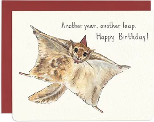 Flying Squirrel Birthday Card