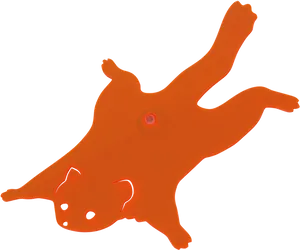 Flying Squirrel Silhouette Orange