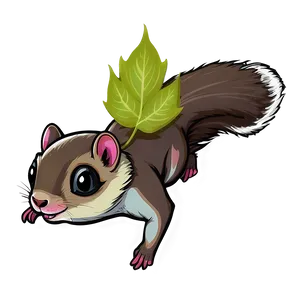 Flying Squirrel With Leaves Png 06262024 PNG image