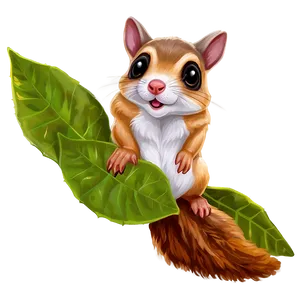 Flying Squirrel With Leaves Png 22 PNG image