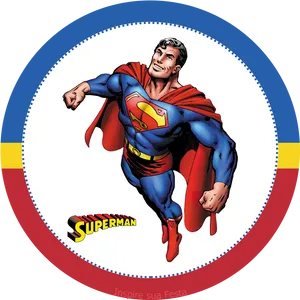 Flying Superman Illustration PNG
