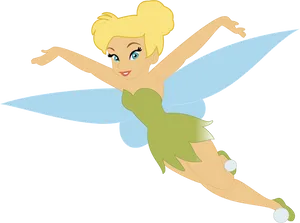 Flying Tinkerbell Character Illustration PNG image