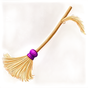 Flying Witch Broom PNG Kbx