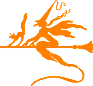 Flying Witch Silhouette