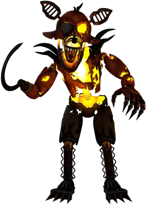 Fnaf Burnt Foxy Character PNG image