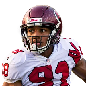 Focused Football Player Portrait PNG