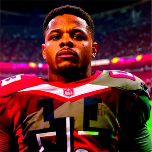 Focused Football Player Portrait PNG