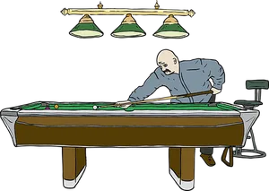 Focused Pool Player Illustration PNG image