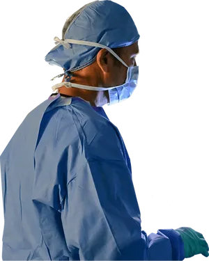 Focused Surgeonin Scrubs PNG image