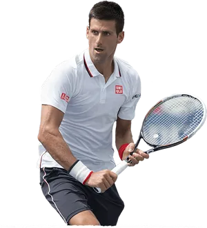 Focused Tennis Player Action Shot PNG image
