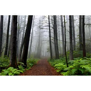 Foggy Forest Path Png 05042024 PNG image