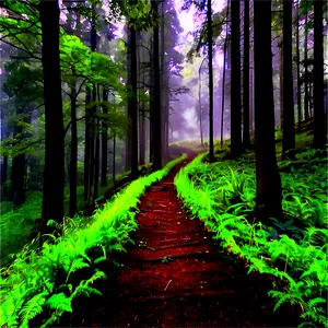 Foggy Forest Path PNG Mde72 PNG