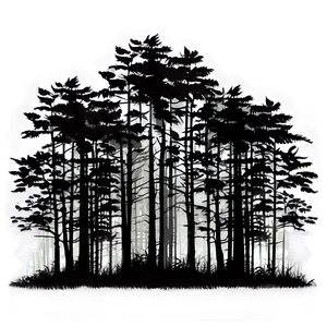 Foggy Forest Silhouette PNG 46