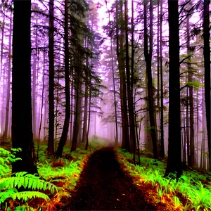 Foggy Forest Trail Photo PNG 72