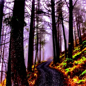 Foggy Forest Trail Photo PNG 78