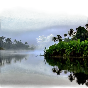 Foggy Riverbank Png Nma49 PNG image