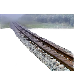 Foggy Train Track Morning Png 06212024 PNG image