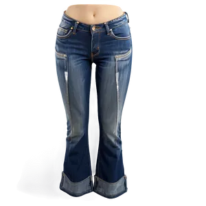 Folded Bootcut Jeans Png 06272024 PNG image