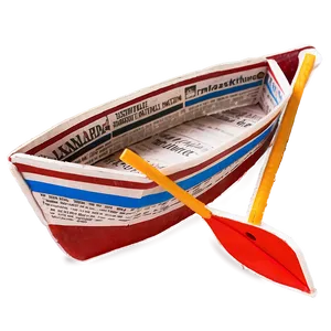 Folded Newspaper Boat Png 06282024 PNG image