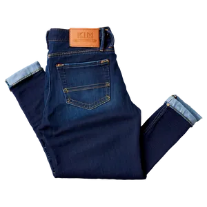 Folded Slim Fit Jeans Png 06272024 PNG image