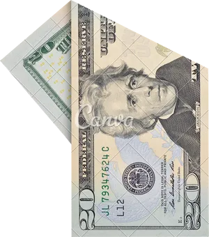 Folded U S Currency Design Element PNG image