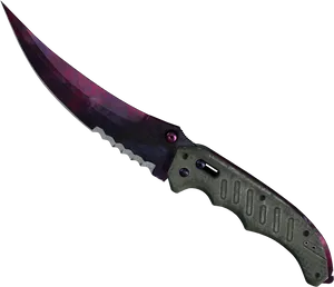 Folding Knifewith Purple Blade PNG image