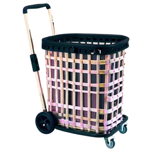 Folding Laundry Basket On Wheels PNG 06132024