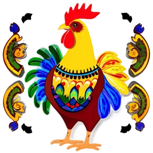 Folk Art Rooster PNG Myq48