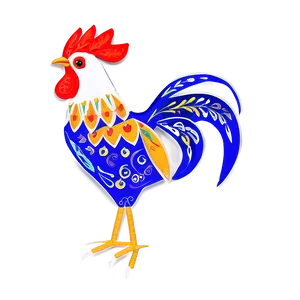 Folk Art Rooster PNG Opb
