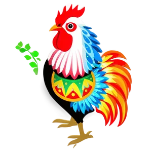 Folk Art Rooster PNG Urb