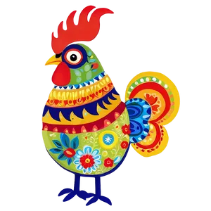 Folk Art Rooster PNG Vnb