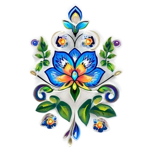 Folk Floral Pattern PNG 52