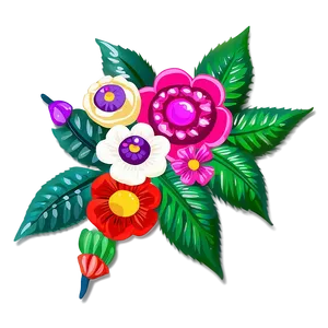 Folkloric Mexican Flowers Png Xoc95 PNG image