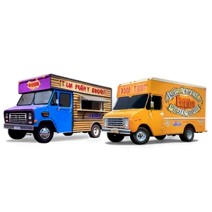 Food Truck Park Night PNG Pvy