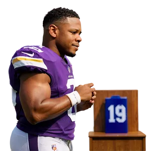 Football Player Sideline Contemplation PNG