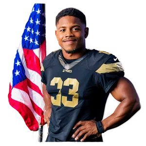 Football Playerwith American Flag PNG