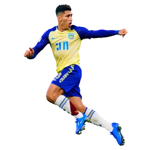 Footballer Hakimi Action Shot Png 06282024 PNG image