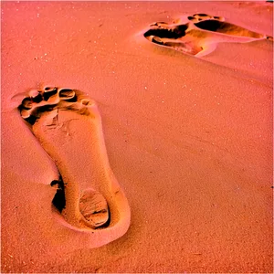 Footprints In Sandy Beach PNG 06242024