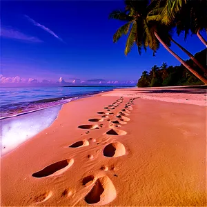 Footprints Leading To Sandy Beach Png 06242024 PNG image