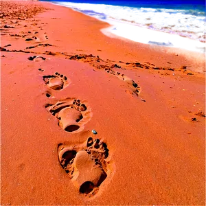 Footprints Leading To Sandy Beach PNG Lyq PNG