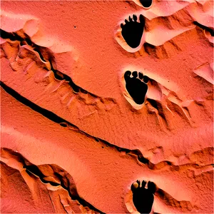Footprints On Sandy Desert PNG 06242024