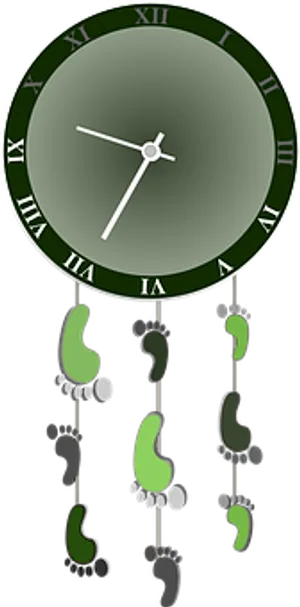 Footstepsin Time Clock Design PNG image