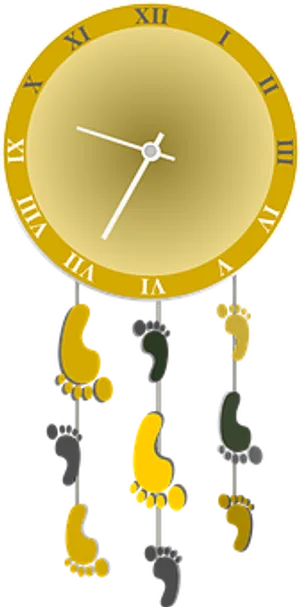 Footstepsof Time Clock Illustration PNG image