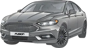 Ford Fusion Sedan Side View PNG image