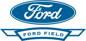 Ford Logoand Ford Field Banner PNG image